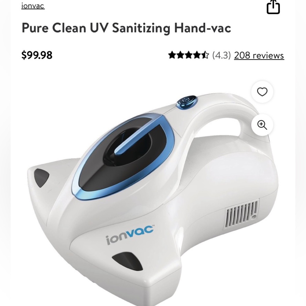 NWOT PureClean UV Sanitizing Hand Vac